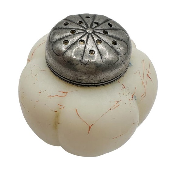 Antique Mount Washington Hand Painted Art Glass Melon Shaped Shaker c 1890 - Picture 1 of 12